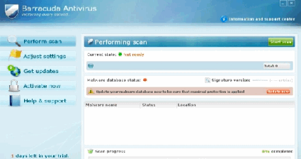 screenshot Barracuda Antivirus