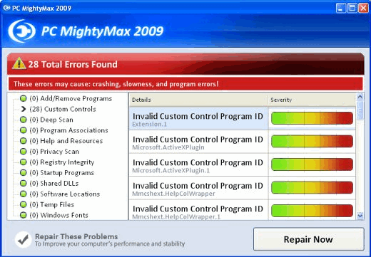 screenshot PC MightyMax 2009
