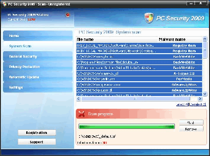 screenshot PC Security 2009