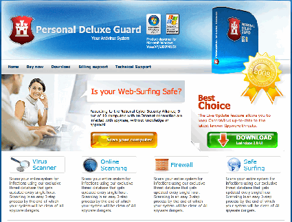 screenshot website Personal Deluxe Guard