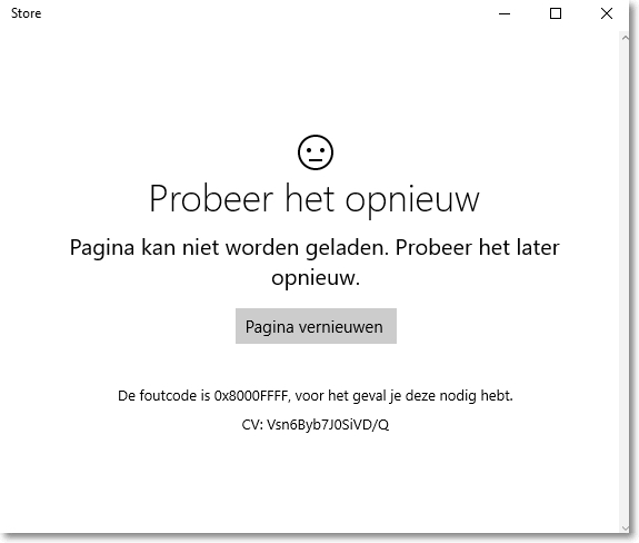 Windows Store werkt niet meer
